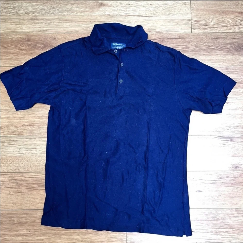 Authentic Burberry Men’s Cotton short sleeve navy blue polo shirt size S - Picture 2 of 3